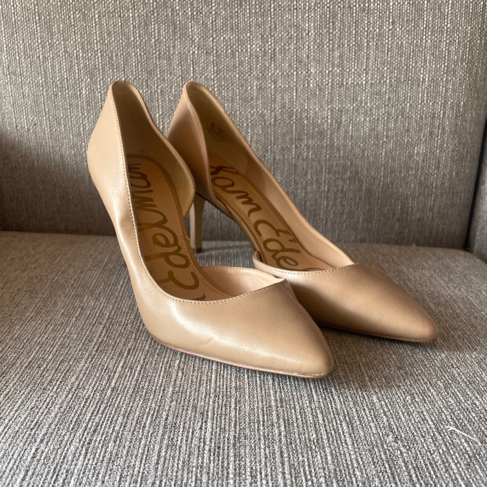 Sam Edelman Teresa D’Orsay Leather Pump Beige/Nude Women’s 9